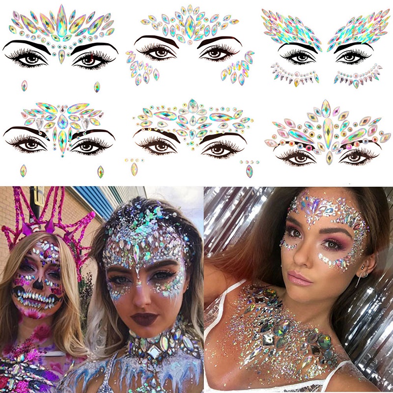 Beauty Gems Makeup - Autocollants 3D en strass brillants pour