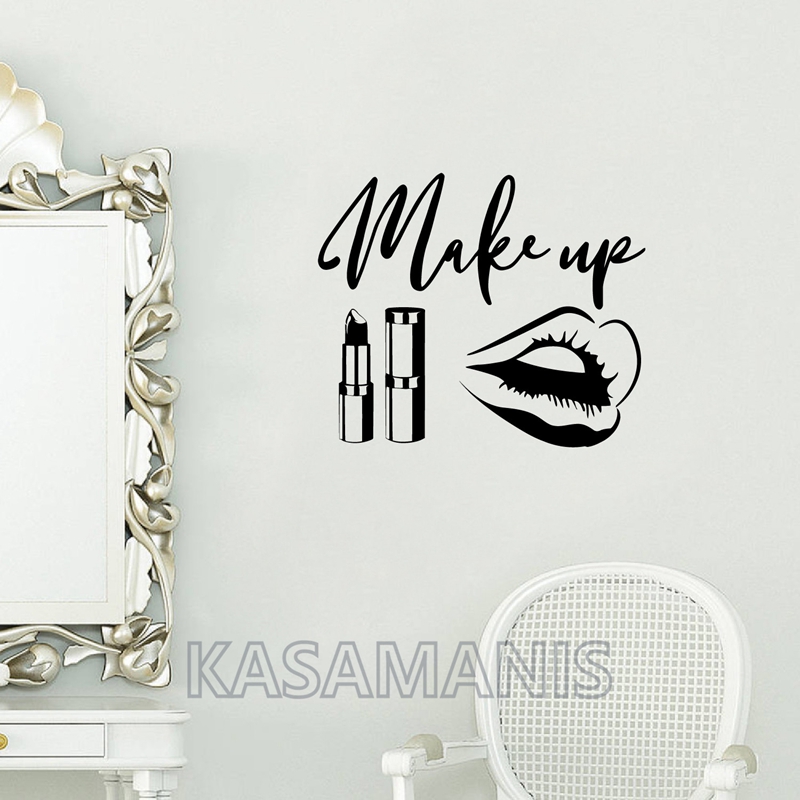 Beauty Of Makeup Quotes - Décalcomanies d'art mural avec citation de